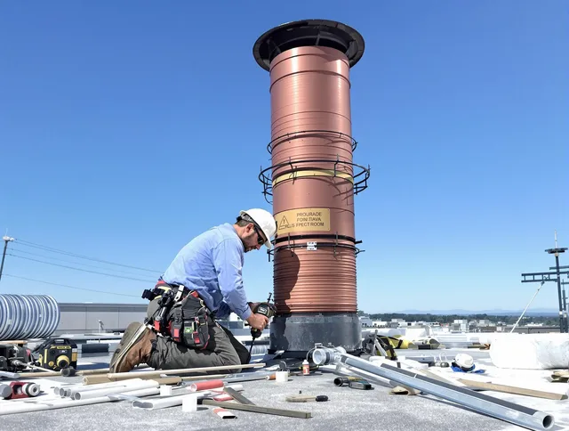 Installed chimney liner by Foxborough Chimney Sweep in Foxborough, MA