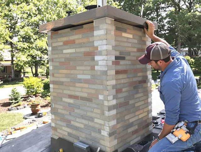 Foxborough Chimney Sweep completing a modern chimney remodel in Foxborough, MA