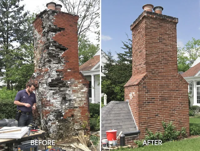 Foxborough Chimney Sweep performing a full chimney restoration in Foxborough, MA