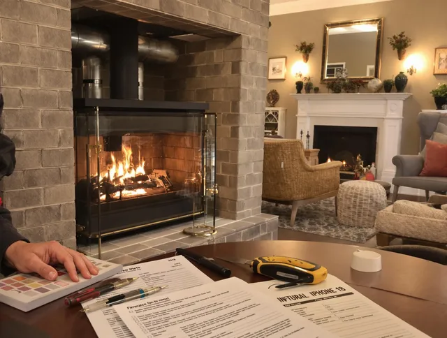 Foxborough Chimney Sweep verifying fireplace safety measures in Foxborough, MA